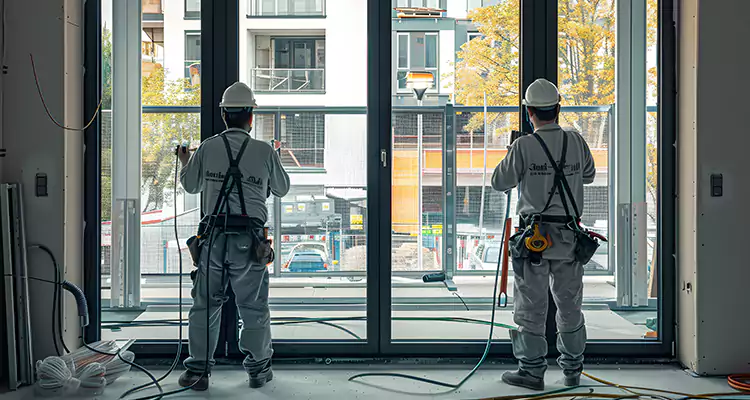 Patio Door Glass Replacement with Built-In Blinds in Ferry Pass, FL